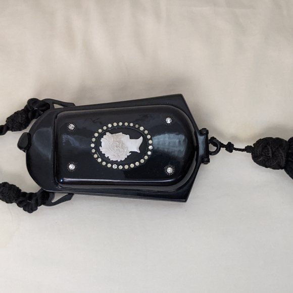 Antique 1920s French Vanity Bag Compact with Lipstick 💄 Tassel - Picture 2 of 10